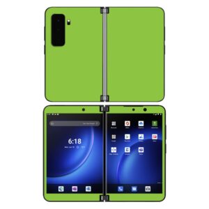 mightyskins skin compatible with microsoft surface duo 2 - solid lime green | protective, durable, and unique vinyl decal wrap cover | easy to apply, remove and change style | made in the usa