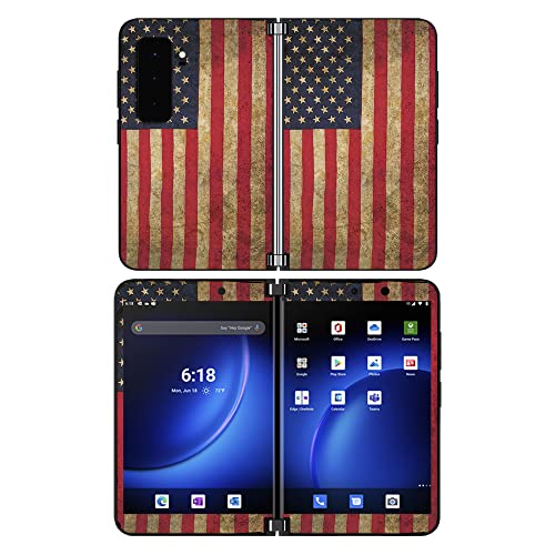 MightySkins Skin Compatible with Microsoft Surface Duo 2 - Vintage Flag | Protective, Durable, and Unique Vinyl Decal wrap Cover | Easy to Apply, Remove, and Change Styles | Made in The USA