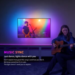 Lytmi NEO-Pro HDMI 2.0 Sync Box & TV LED Backlight Kit, Immersion Ambient Lighting Strips for 65 Inch and Below TV, Screen and Music Sync, Compatible with Alexa & Google Assistant, App Control…