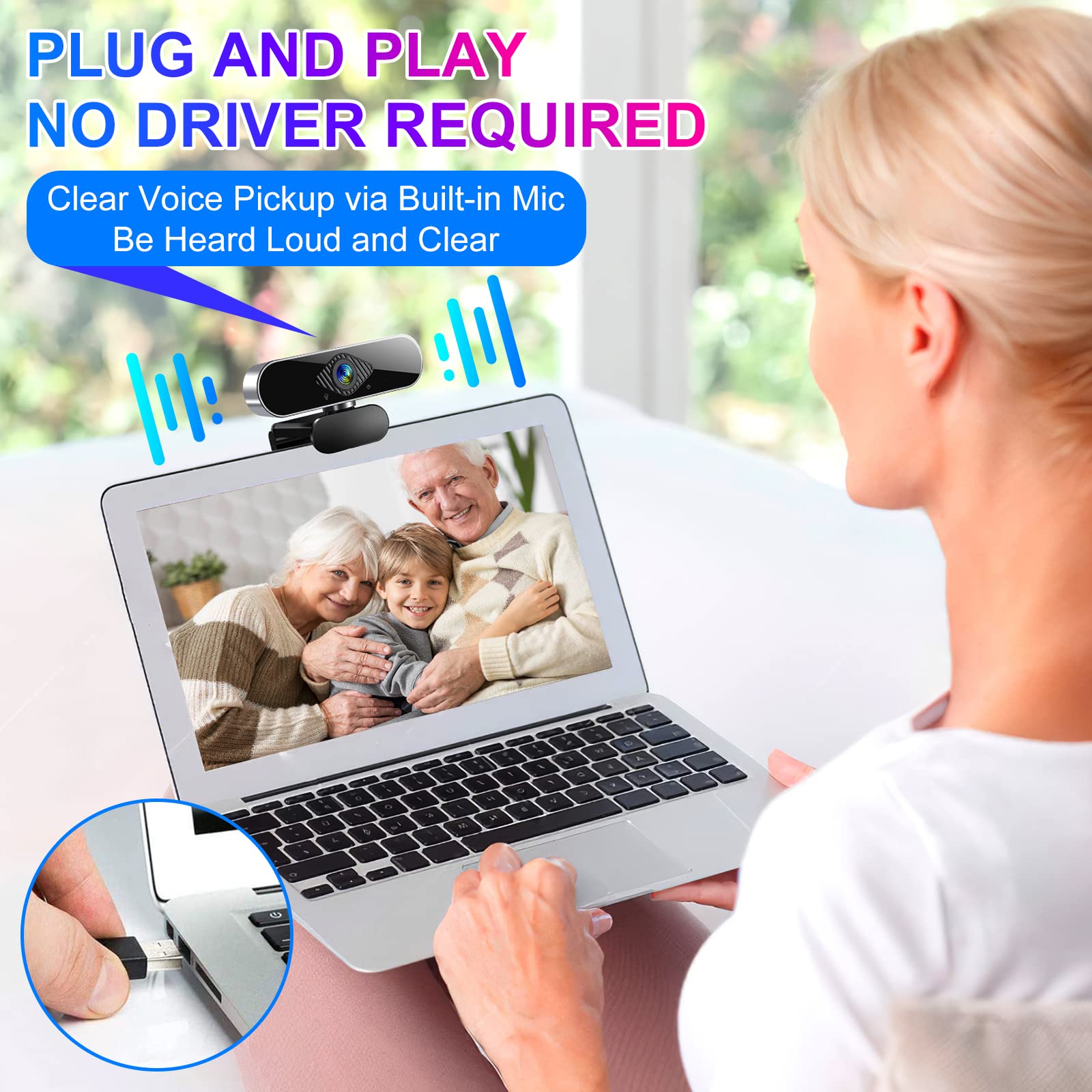 FUMAX 1080P HD Webcam with Microphone, Computer USB Web Camera at 1080P/30fps, 100 Wide Angles View, Plug and Play, Works with Skype, Zoom, FaceTime, Hangouts, PC/Mac/Laptop/MacBook/Tablet