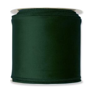 floristrywarehouse fir green christmas velvet fabric ribbon 4 inches wide on 9 yards roll. wired edge