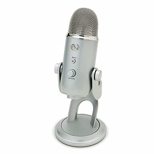 Blue Microphone Yeti USB (Silver) Bundle with TX-100 Headphones, Boom Arm and Pop Filter (4 Items) Microphones