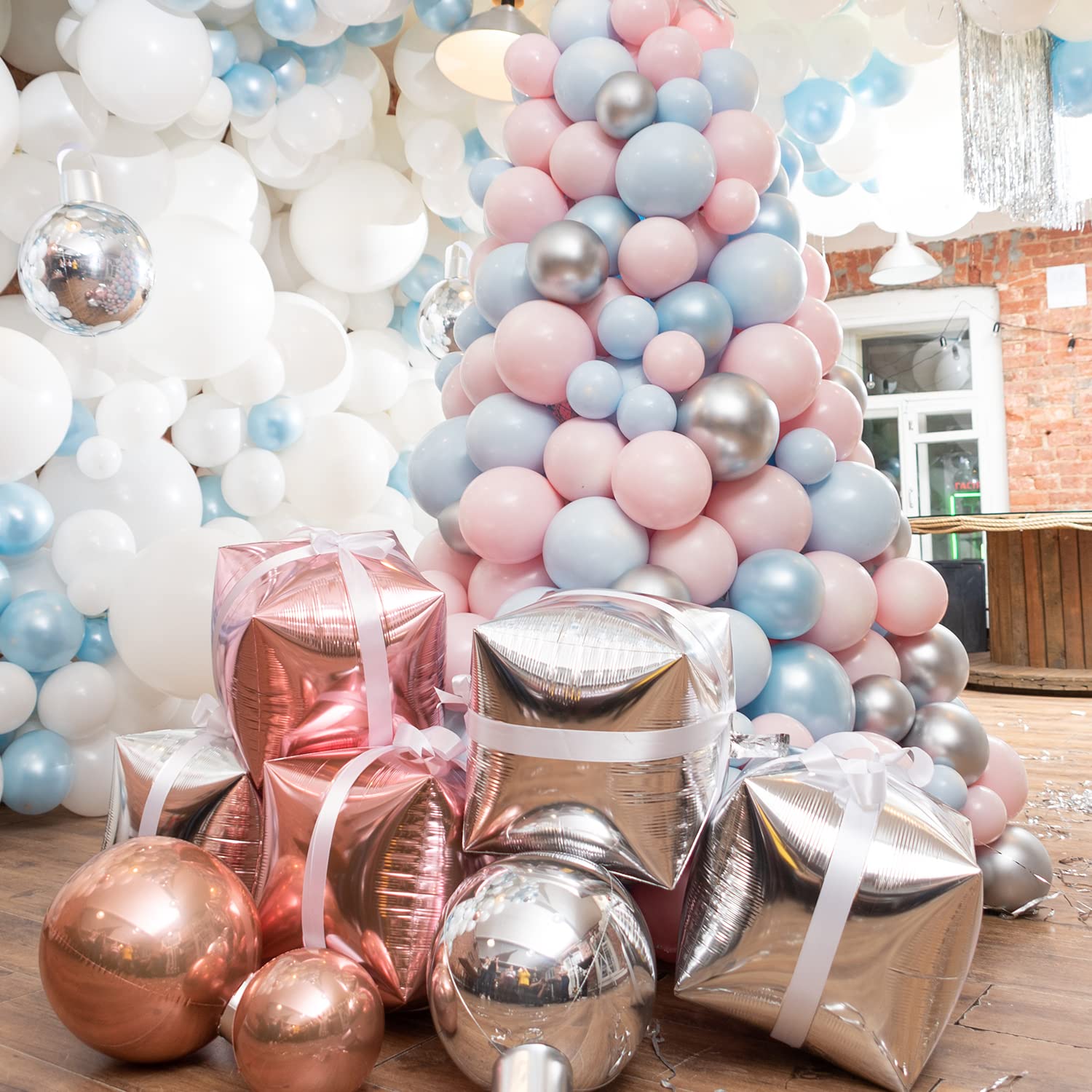 Metallic Silver Balloons 5 inch 50pcs Silver Latex Party Balloon Chrome Balloons for Wedding Engagement Anniversary Birthday Party Decorations