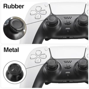 TOMSIN Metal Thumbsticks Replacement Kit for PS5 Controller – Aluminum Joysticks Accessories Compatible with PlayStation 5 Controller (Black)