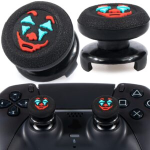 Playrealm FPS Thumbstick Extender & Texture Rubber Silicone Grip Cover 2 Sets for PS5 & PS4 Controller (Joker Black)