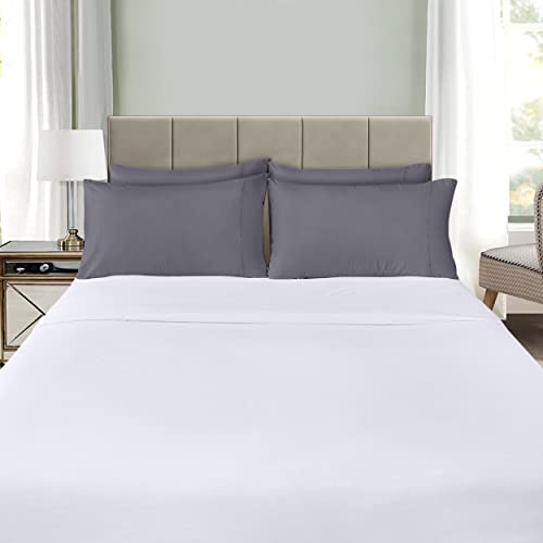 Utopia Bedding Standard Pillow Cases - 4 Pack - Envelope Closure - Soft Brushed Microfiber Fabric - Shrinkage and Fade Resistant Pillow Cases Standard Size 20 X 26 Inches (Standard, Grey)