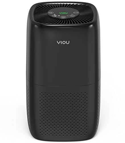 YIOU Air Purifiers for Home Large Room Up to 547ft²,Smart Air Cleaner with Auto Mode,H13 True HEPA Filter Block Most Dust Smoke Pollen,Quite Home Odor Eliminators for Bedroom,Office,Shiny Black