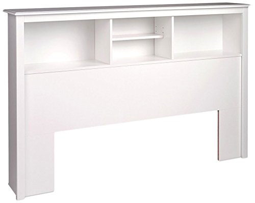 Prepac Full Mate's Platform Storage Bed with 6 Drawers and Stylish Full/Queen Headboard with 3 Compartments, White