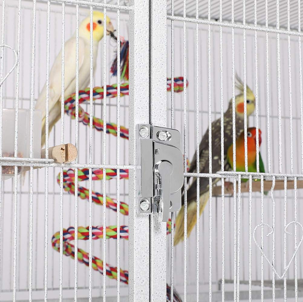 Yaheetech 69'' Extra Large Bird Cage Metal Parrot Cage w/Detachable Stand for Mid-Sized Parrots Cockatiels Conures Parakeets Lovebirds Budgie Finch, White