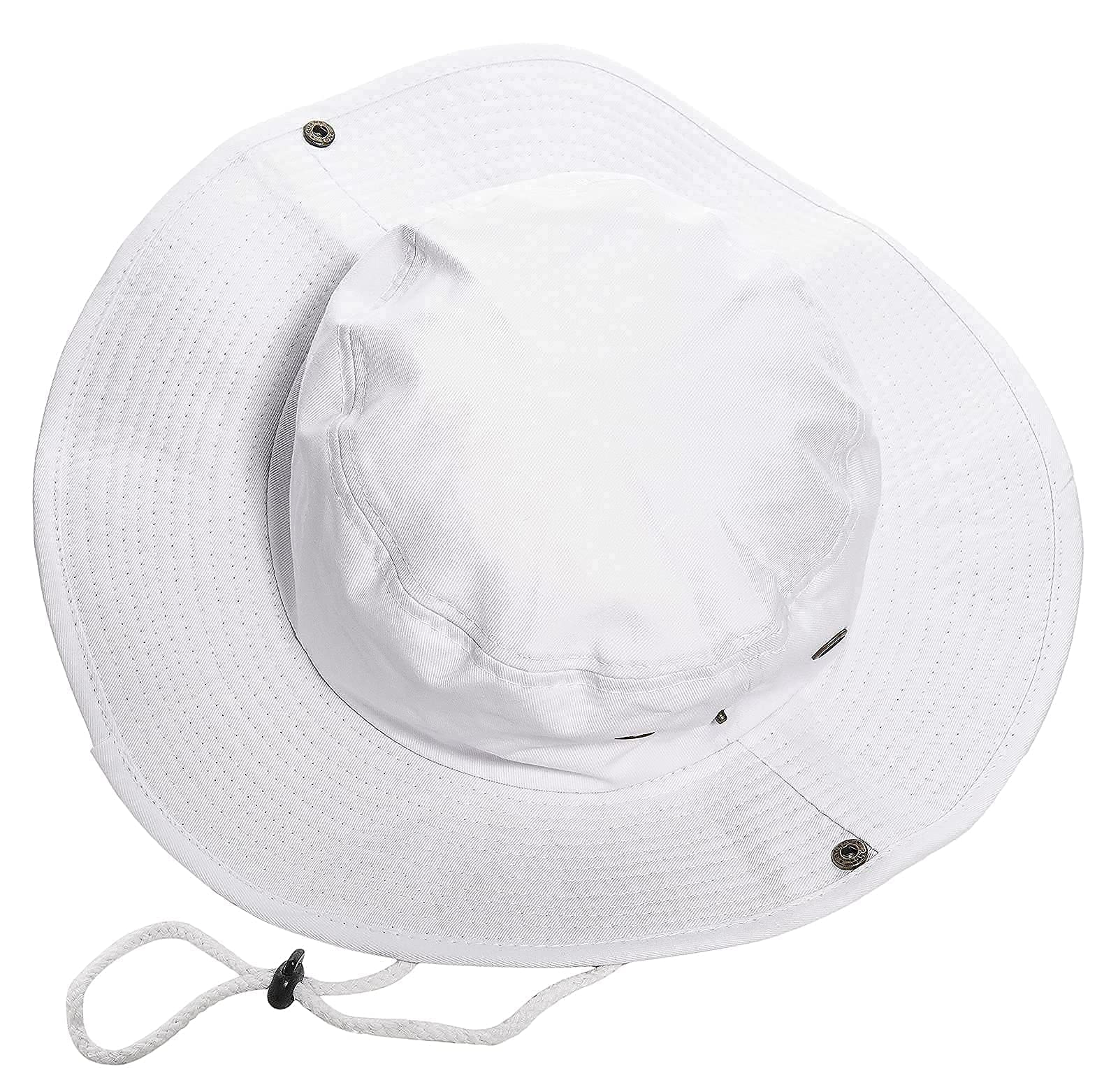 Men and Women Fishing Hat and Safari Cap Wide Brim Boonie Hat Bucket Hats with Sun Protection for Big Head XL White