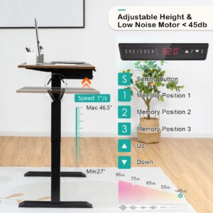 Tangkula Standing Desk with Keyboard Tray, Height Adjustable Electric Sit Stand Desk with Splice Board, Anti-Collision Technology & 2 Hooks, 48 x 24 Inch Stand Up Workstation for Home Office