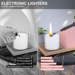 Electric Long Lighter, Retractable Length (11.4in-27.55in), Lgnition Port Can be Rotated 360°, Rechargeable via USB, lighters Suitable for Lighting Candles, barbecues, fireplaces, fire pits, etc.