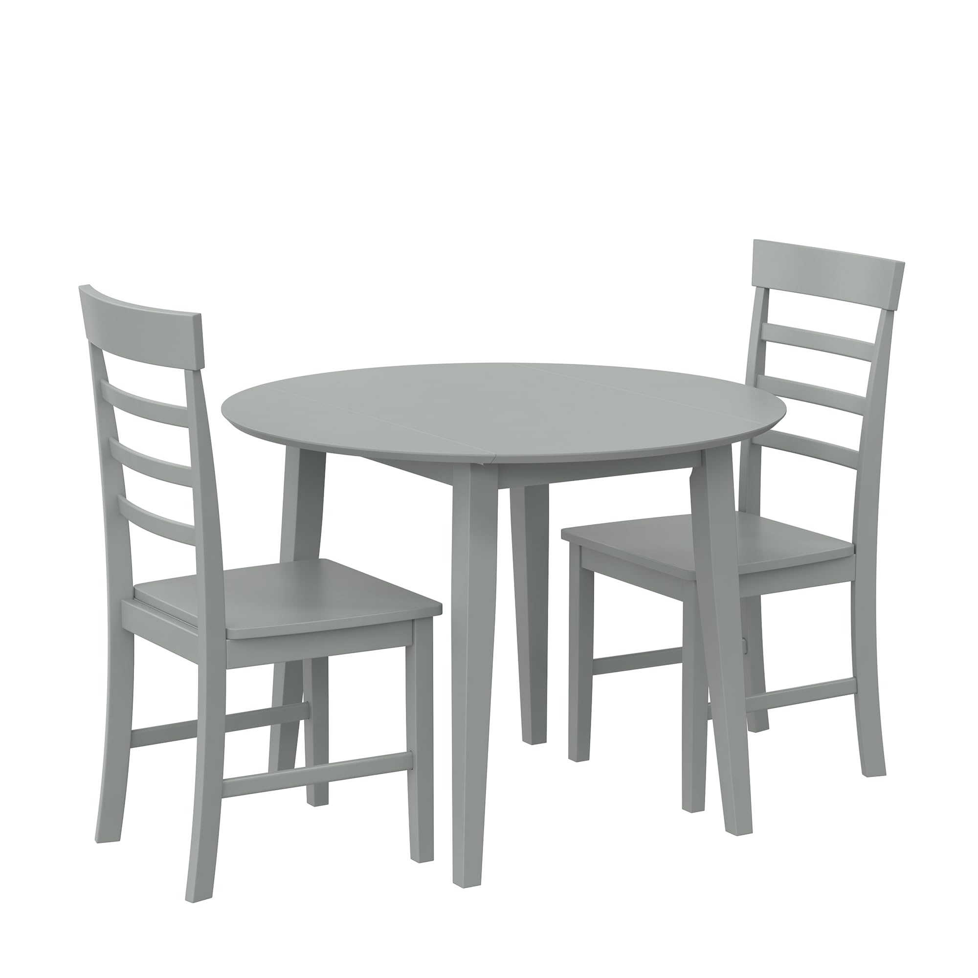 Novogratz Brooks 3-Piece Wood Dining Set with Double Drop Leaf, Gray