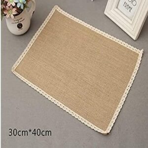 meditroia Burlap Placemats Jute Rustic Tablemats Table Decor Ladder Lace Look & One of Life's Little Home Luxuries for Christmas, Thanksgiving Day, Parties, Weddings, New Year, BBQ's, Holidays