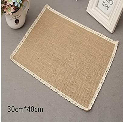 meditroia Burlap Placemats Jute Rustic Tablemats Table Decor Ladder Lace Look & One of Life's Little Home Luxuries for Christmas, Thanksgiving Day, Parties, Weddings, New Year, BBQ's, Holidays