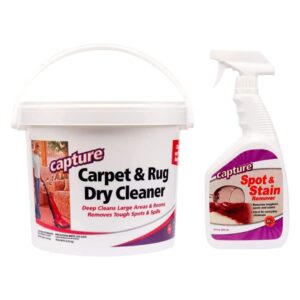 capture carpet & rug dry cleaner (8 lb) spot and stain remover (32 oz), couch, sofa cleaner and stain remover - bundle