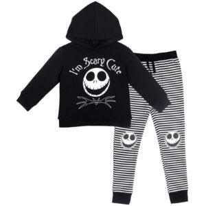 disney nightmare before christmas jack skellington little boys hoodie and pants outfit set black 7-8