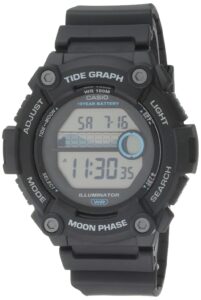 casio tide graph moon phase 10-year battery men's sports watch w/led illuminator model: ws1300h-1av black