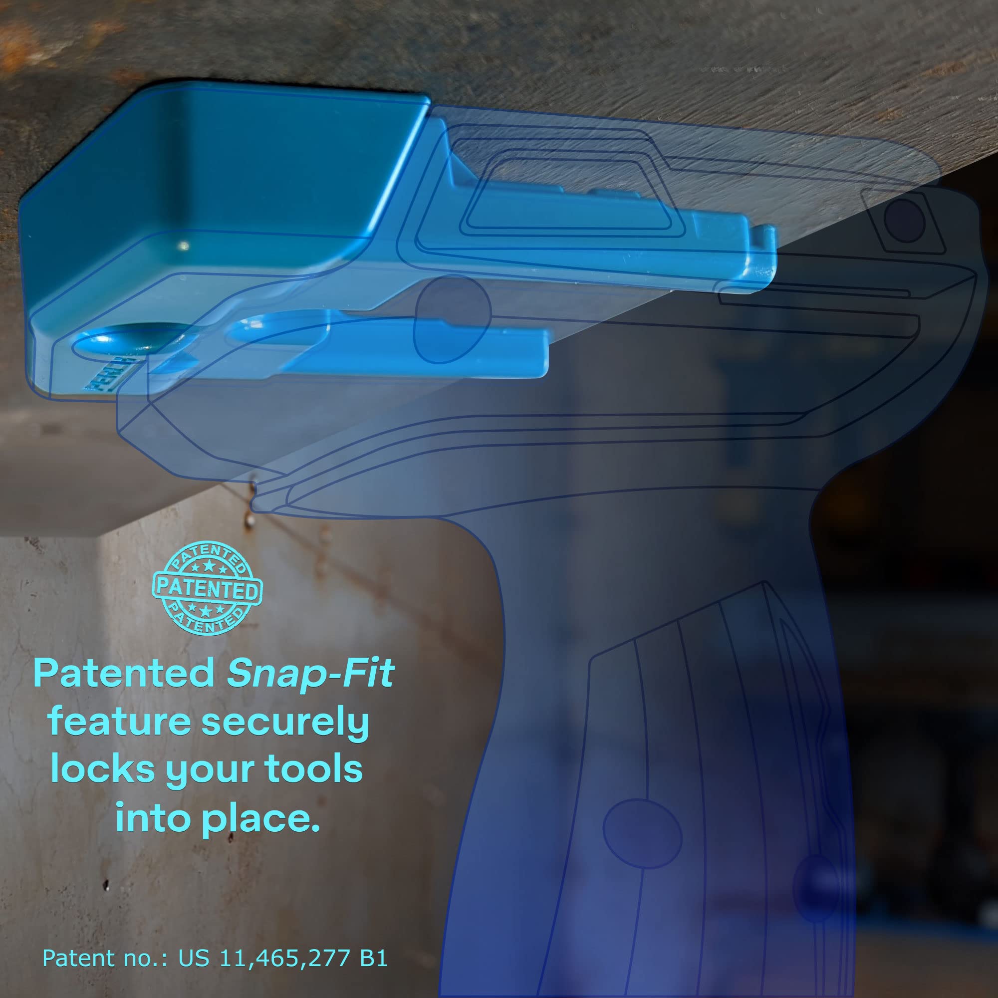 PERCH Tool Organization for Makita 18v Tools (3 Holders) | Made in USA | Patented Snap-Fit Locks Tools into Place | Hardware Included | Strongest Makita Tool Mount