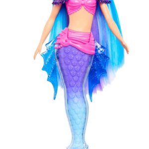 Barbie Mermaid Power Doll, "Malibu" with Seahorse Pet and Accessories, Mermaid Toys with Interchangeable Fins