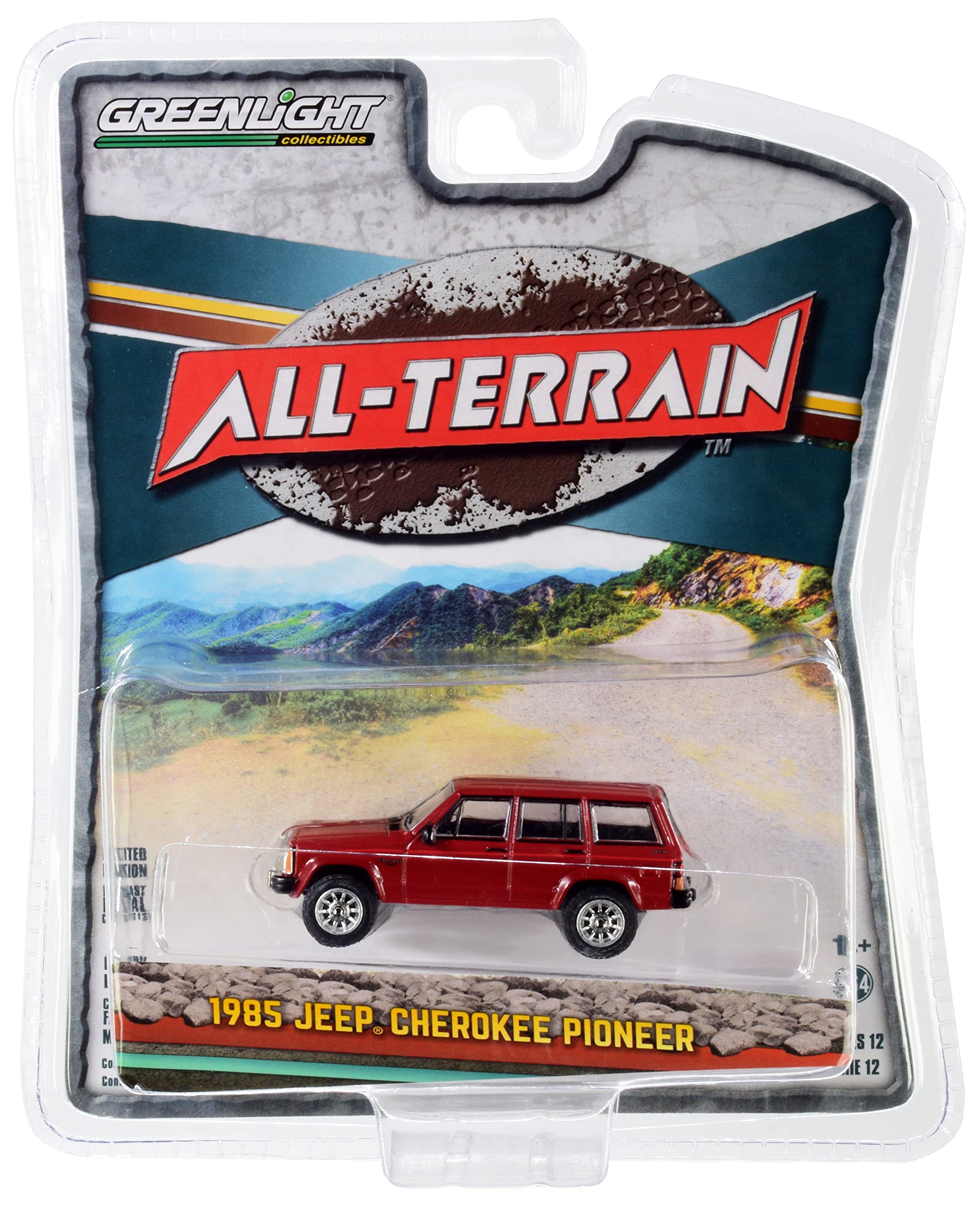 1985 Cherokee Pioneer Red All Terrain Series 12 1/64 Diecast Model Car by Greenlight 35210 A