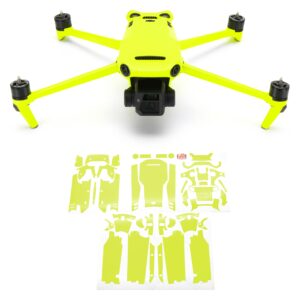 wrapgrade full skin stickers for dji mavic 3 / mavic 3 classic (neon yellow)