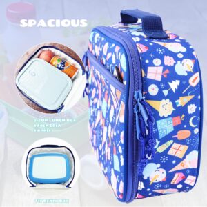 MORIOX Kids Lunch Box, Insulated Soft Lunch Bag for Boys Girls Teens Thermal Meal Tote Kit for School Picnic, Blue