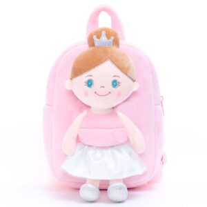 Gloveleya Toddler Backpack with Rag Doll Baby Gifts Angel Girl Pink 9 Inches