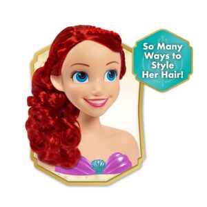 Disney Princess Ariel Styling Head, 14-pieces, Pretend Play, Kids Toys for Ages 3 Up by Just Play