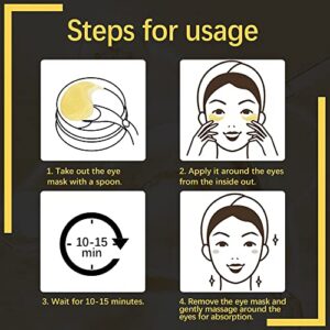 LIYALAN 24K Gold Under Eye Patches for Dark Circles and Puffiness Eye Mask Skin Care Products Eye Patches for Puffy Eyes Beauty Under Eye for Women 60Pcs