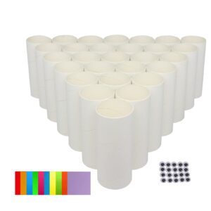suituts 40 pack cardboard tubes bulk craft roll tubes, empty toilet paper rolls for craft diy art,1.6x3.9 inch craft tubes come with 100 sheets colorful paper and 80 pieces wiggle eyes (white)