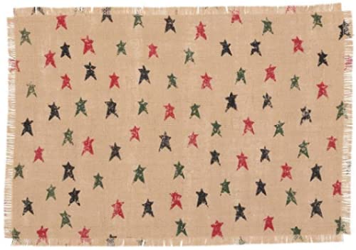 meditroia Holiday Tabletop & Kitchen-Primitive Star Jute Placemat Set of 6,