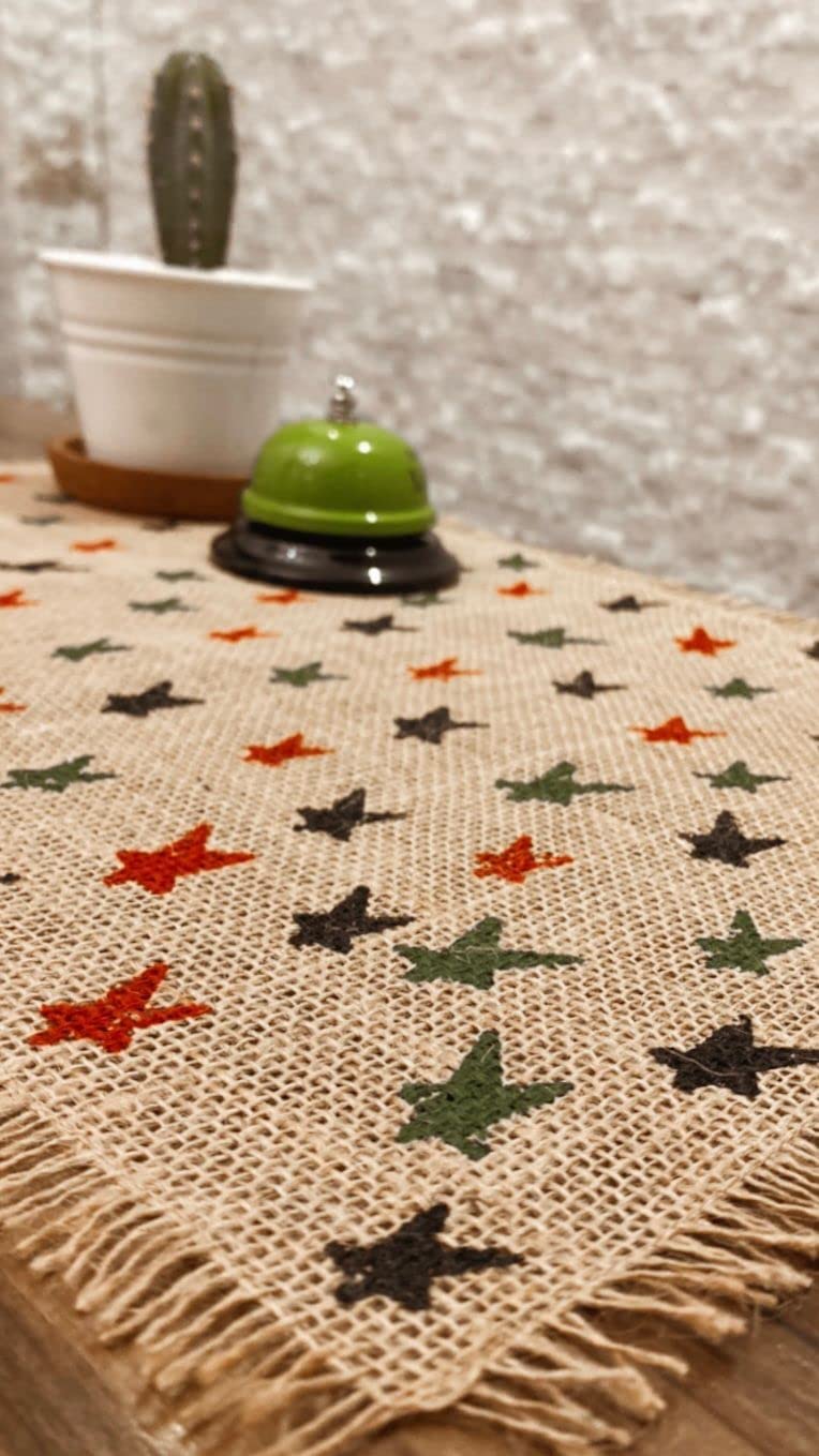 meditroia Holiday Tabletop & Kitchen-Primitive Star Jute Placemat Set of 6,