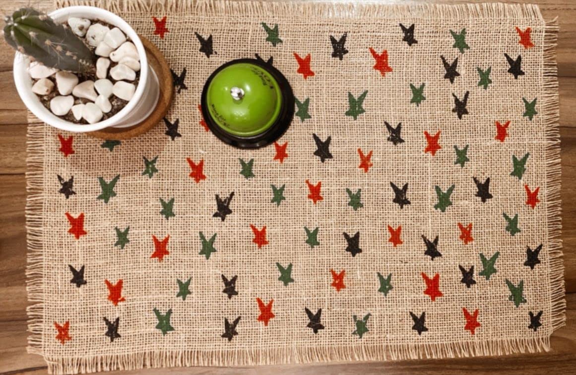 meditroia Holiday Tabletop & Kitchen-Primitive Star Jute Placemat Set of 6,