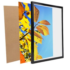 Aynoo 11x14 Picture Frame Black Set of 3 Pack 11x14 Picture Frames Display Pictures 6x8 11x14 Wall Mounting Thin Border Photo Frame for Wall,Black, 3Pack