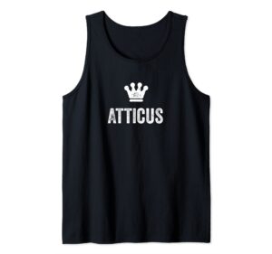 atticus the king / crown & name for men called atticus tank top