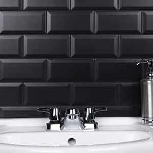 Merola Tile Crown Heights Beveled Matte Black 3" x 6" Ceramic Wall Tile