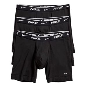 Nike Men`s Everyday Cotton Stretch Boxer Briefs 3 Pack (X-Large, Black(KE1107-001)/W)