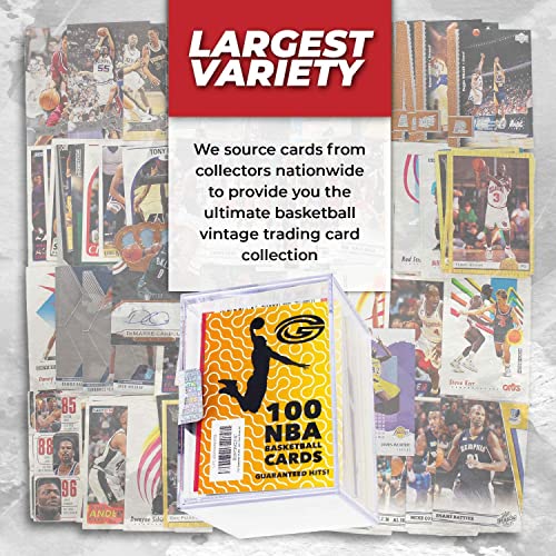 Assorted Set of 100 Basketball Trading Cards - All New Condition Cards - Perfect Starter Set for Kids, Adults, & Collectors - Potential Superstar and Hall of Fame Cards Available - Retail Packaging