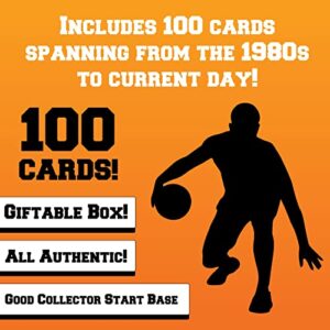 Assorted Set of 100 Basketball Trading Cards - All New Condition Cards - Perfect Starter Set for Kids, Adults, & Collectors - Potential Superstar and Hall of Fame Cards Available - Retail Packaging