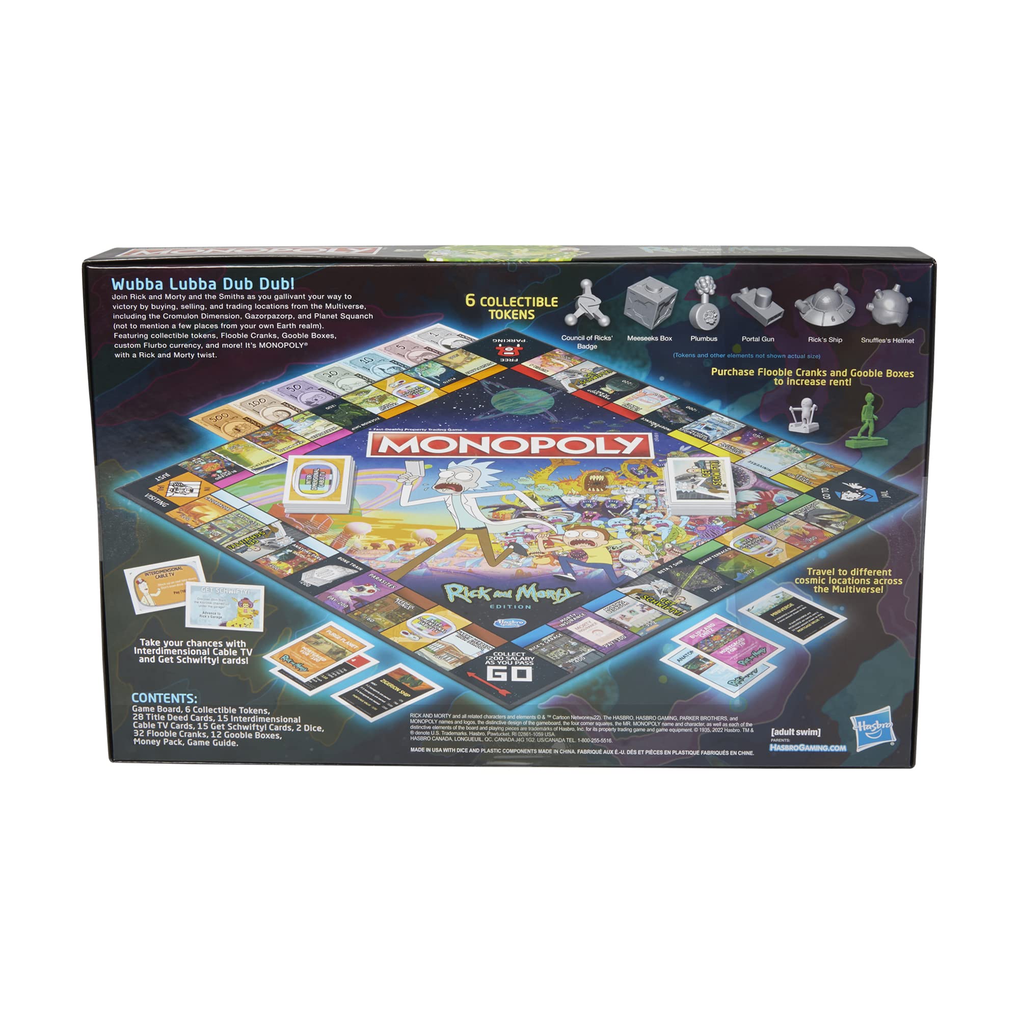 Hasbro Gaming Monopoly: Rick and Morty Edition Board Game, Cartoon Network Game for Families and Teens 17+, includes Collectible Monopoly Tokens (Amazon Exclusive)