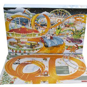 Hot Wheels Toy Cars, 2022 Advent Calendar with 8 1:64 Scale Vehicles, 16 Holiday-Themed Accessories & Playmat