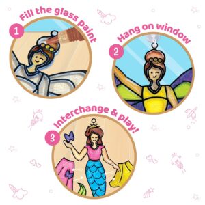 Imagimake Window Art Princess | Suncatcher Kit | Arts and Crafts for Kids Ages 6-8 | Girls Toys Age 6-8 | Unicorn Gifts for Girls Age 6-8 | 7 Year Old Girl Birthday Gifts