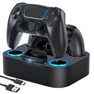 lvfan ps5 controller charging station, ps5 controller charger for playstation 5 controller / ps5 dualsense edge controller (black)