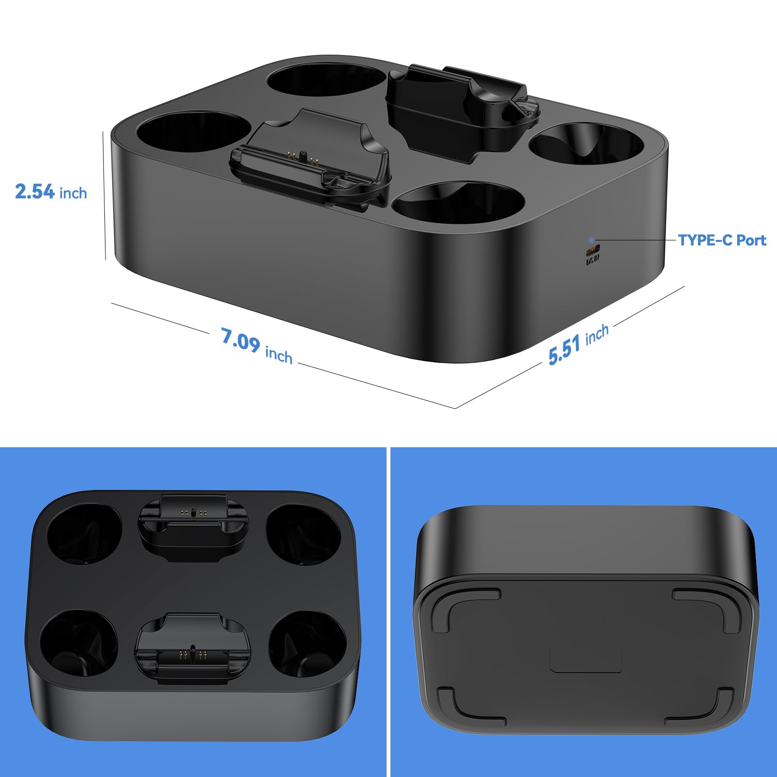 LVFAN PS5 Controller Charging Station, PS5 Controller Charger for Playstation 5 Controller / PS5 Dualsense Edge Controller (Black)