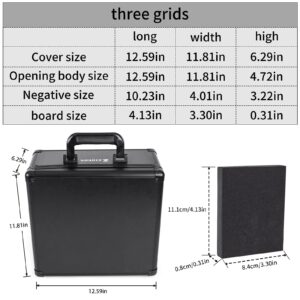 Graded Card Storage Box and Top Loaded PSA,BGS,SGC,GMA baseball football sports cards, Impact Absorbing Foam Slots Waterproof Display Trading Card Case with Durable Lock,Easy to Carry (3 Slots)