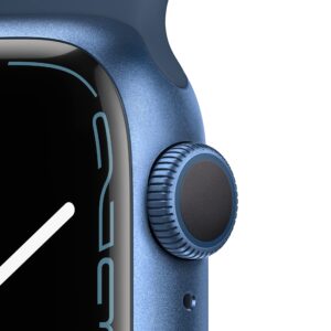 Apple Watch Series 7 (GPS, 41mm) Blue Aluminum Case with Abyss Blue Sport Band, Regular (Renewed)