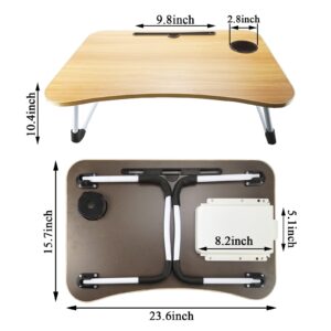 Lap Desk,Portable Laptop Desk Foldable Bed Table with Phone Stand and Cup Holder for Bed/Couch/Sofa Working, Reading