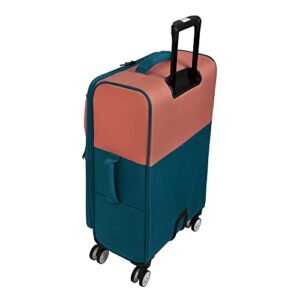 it luggage Duo-Tone 27" Softside Checked 8 Wheel Spinner, Peach/Sea Teal