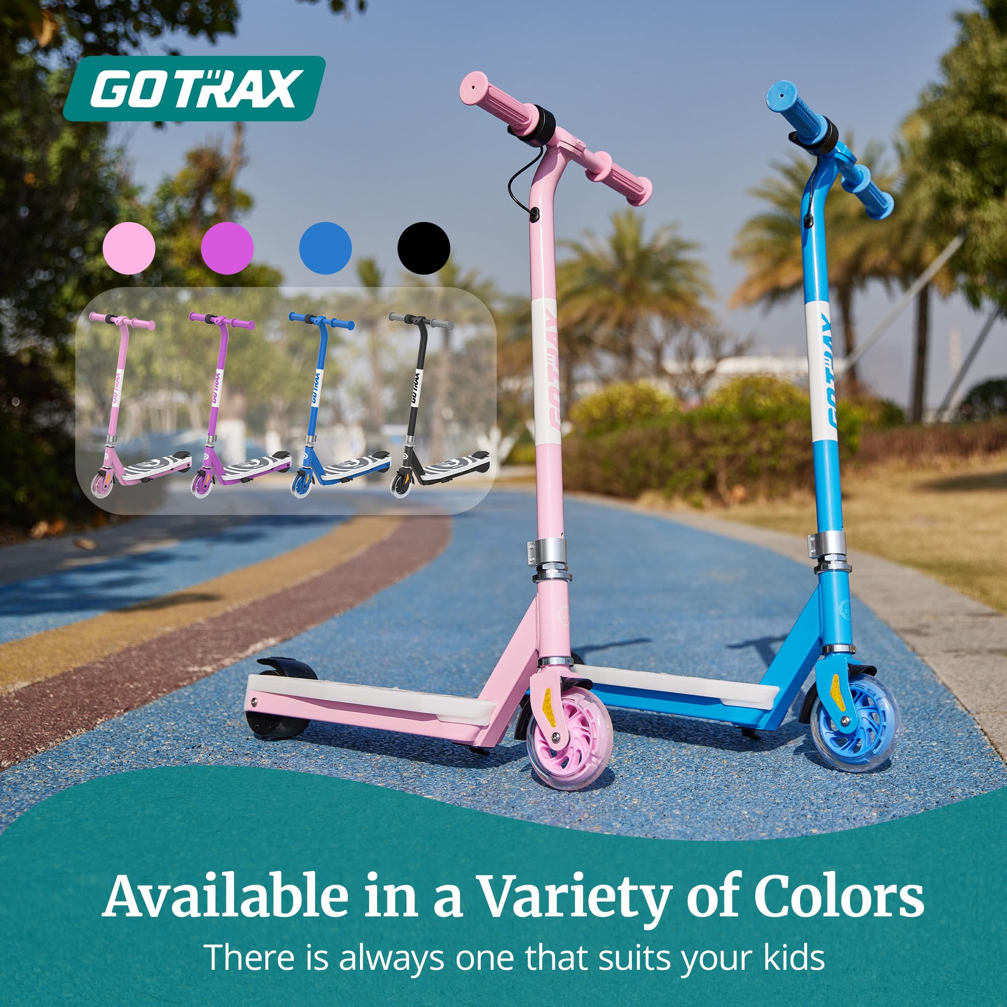 Gotrax SCOUT PRO Kids Electric Scooter, Max 6Mph and 30min Riding Time, Thumb-Throttle Control with PU luminous Front Wheels (5.0''), Ideal Kick Scooter for Kids Ages 4-7, Black